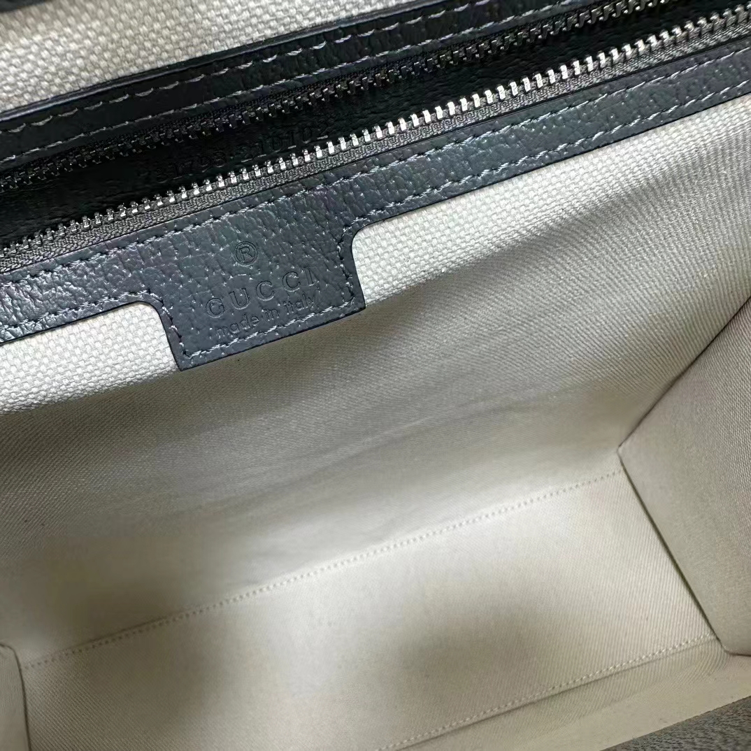 Gucci GG Unisex Ophidia Medium Tote Bag Grey Black GG Supreme Canvas