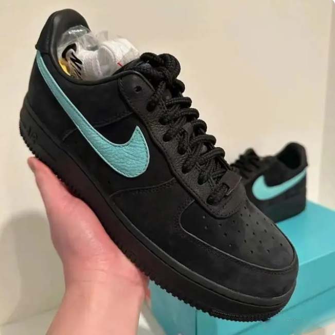 Louis Vuitton LV Unisex Nike Air Force 1 Sneaker Black Monogram Embossed Calf Leather