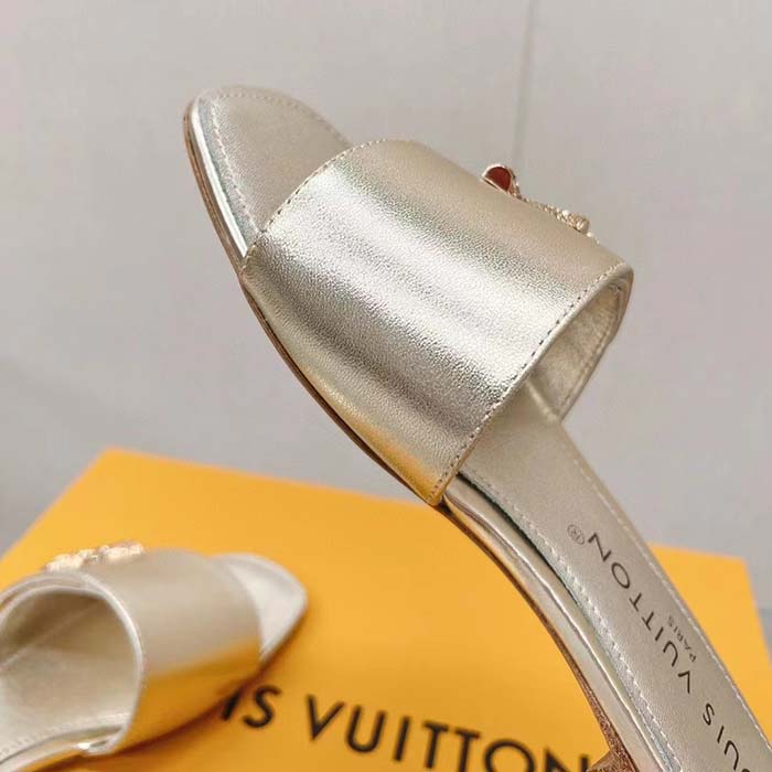 Louis Vuitton Women LV Shake Flat Mule Gold Metallic Lambskin Leather