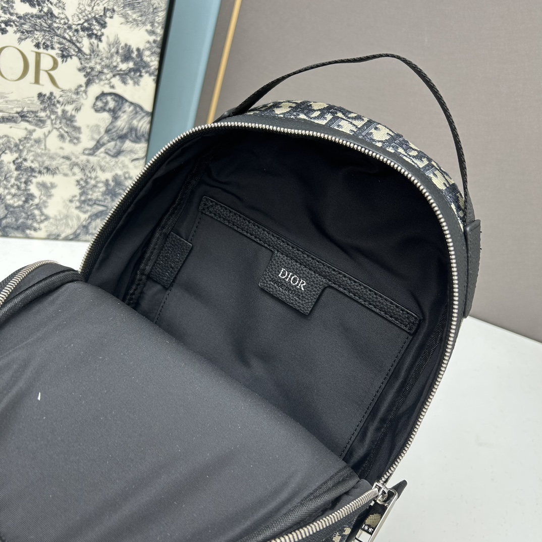 Dior Unisex CD Mini Rider Sling Bag Beige Black Dior Oblique Jacquard