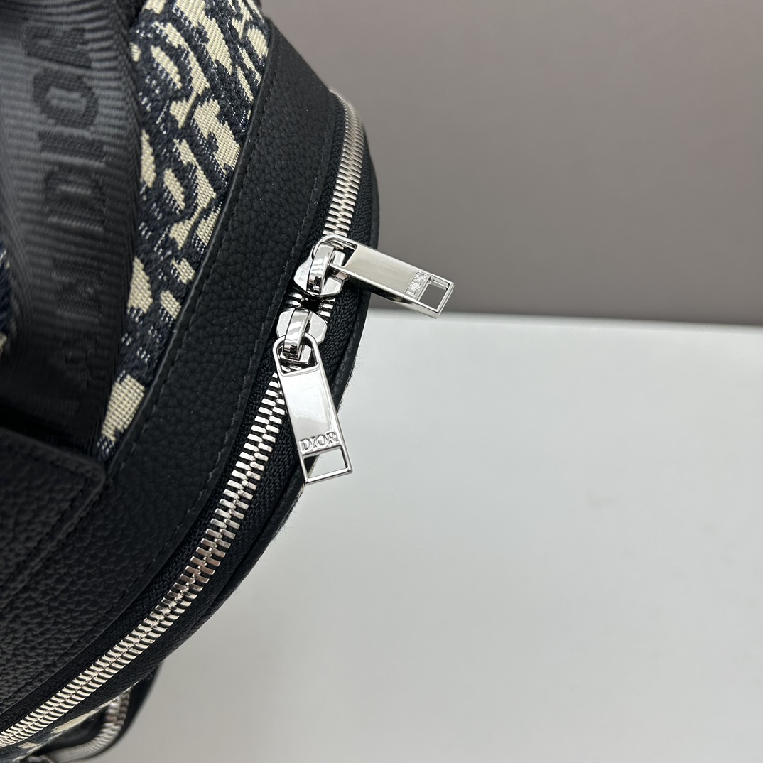 Dior Unisex CD Mini Rider Sling Bag Beige Black Dior Oblique Jacquard