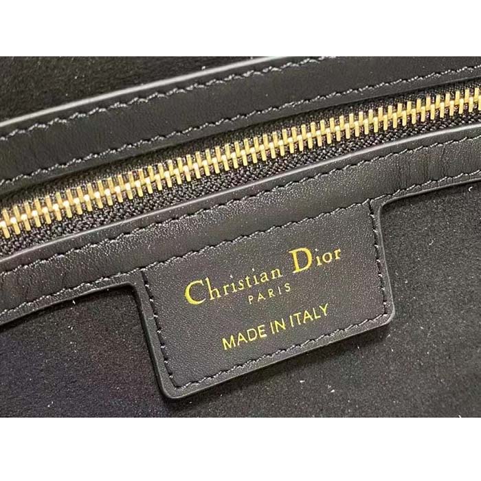 Dior Women CD 30 Montaigne Avenue Bag Black Box Calfskin