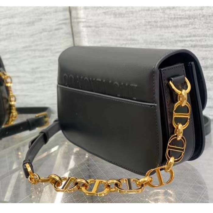 Dior Women CD 30 Montaigne Avenue Bag Black Box Calfskin