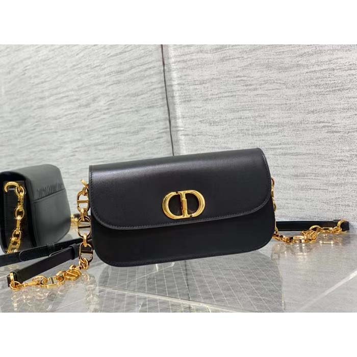 Dior Women CD 30 Montaigne Avenue Bag Black Box Calfskin