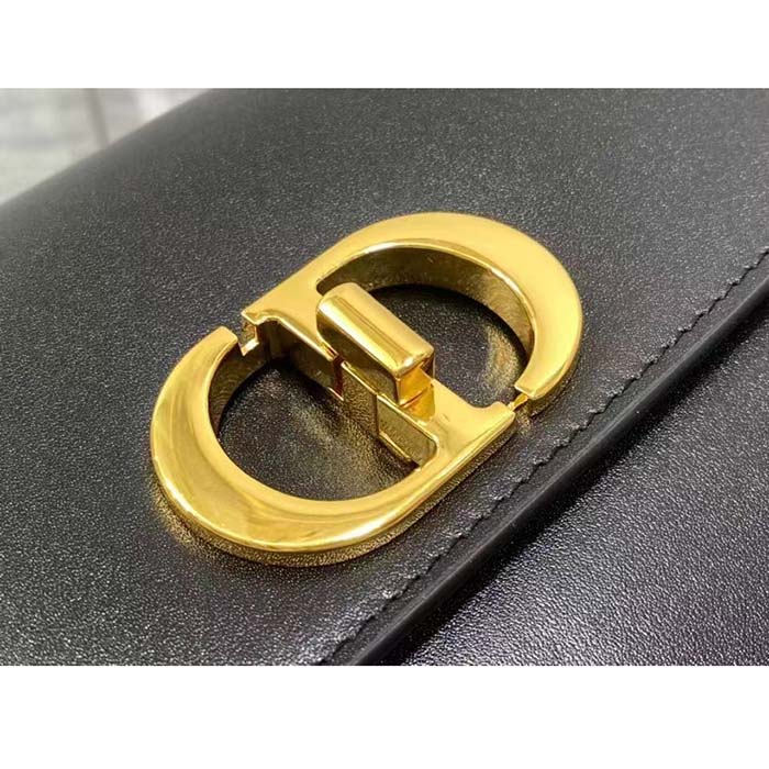 Dior Women CD 30 Montaigne Avenue Bag Black Box Calfskin