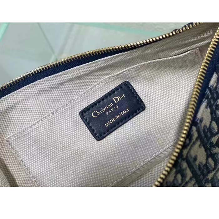 Dior Women CD Lounge Bag Blue Dior Oblique Jacquard