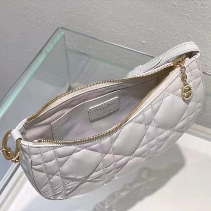 Dior Women CD Lounge Bag Latte Supple Macrocannage Lambskin