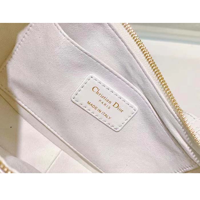 Dior Women CD Lounge Bag Latte Supple Macrocannage Lambskin