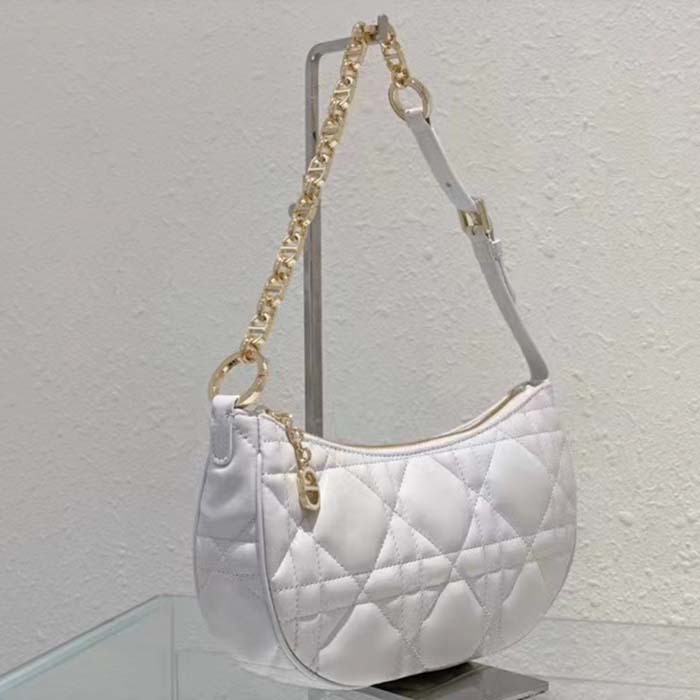 Dior Women CD Lounge Bag Latte Supple Macrocannage Lambskin