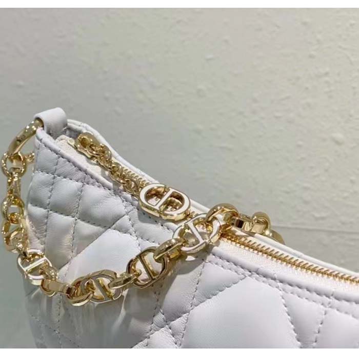 Dior Women CD Lounge Bag Latte Supple Macrocannage Lambskin