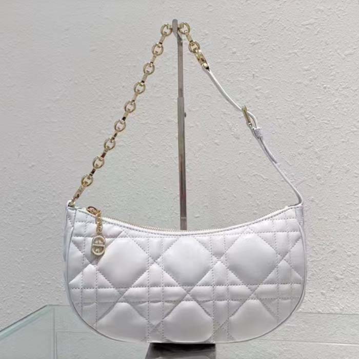 Dior Women CD Lounge Bag Latte Supple Macrocannage Lambskin