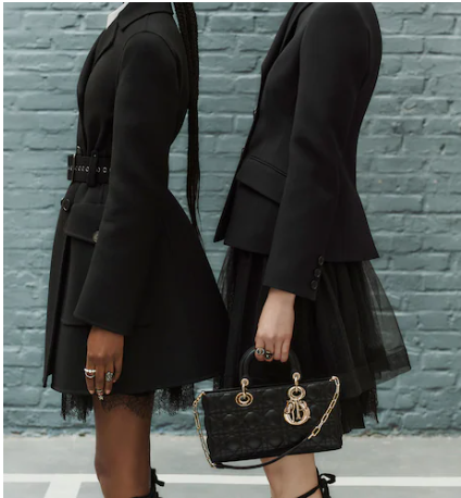 Dior Women CD Medium Lady D-Joy Bag Black Cannage Lambskin
