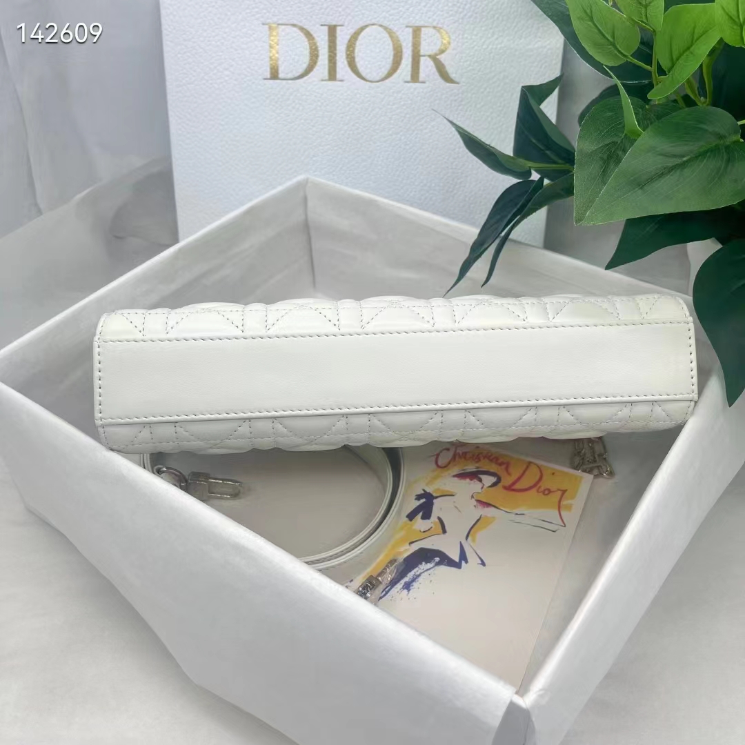 Dior Women CD Medium Lady D-Joy Bag Latte Cannage Lambskin