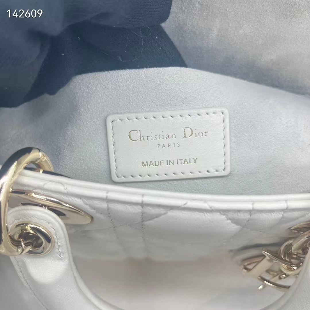 Dior Women CD Medium Lady D-Joy Bag Latte Cannage Lambskin