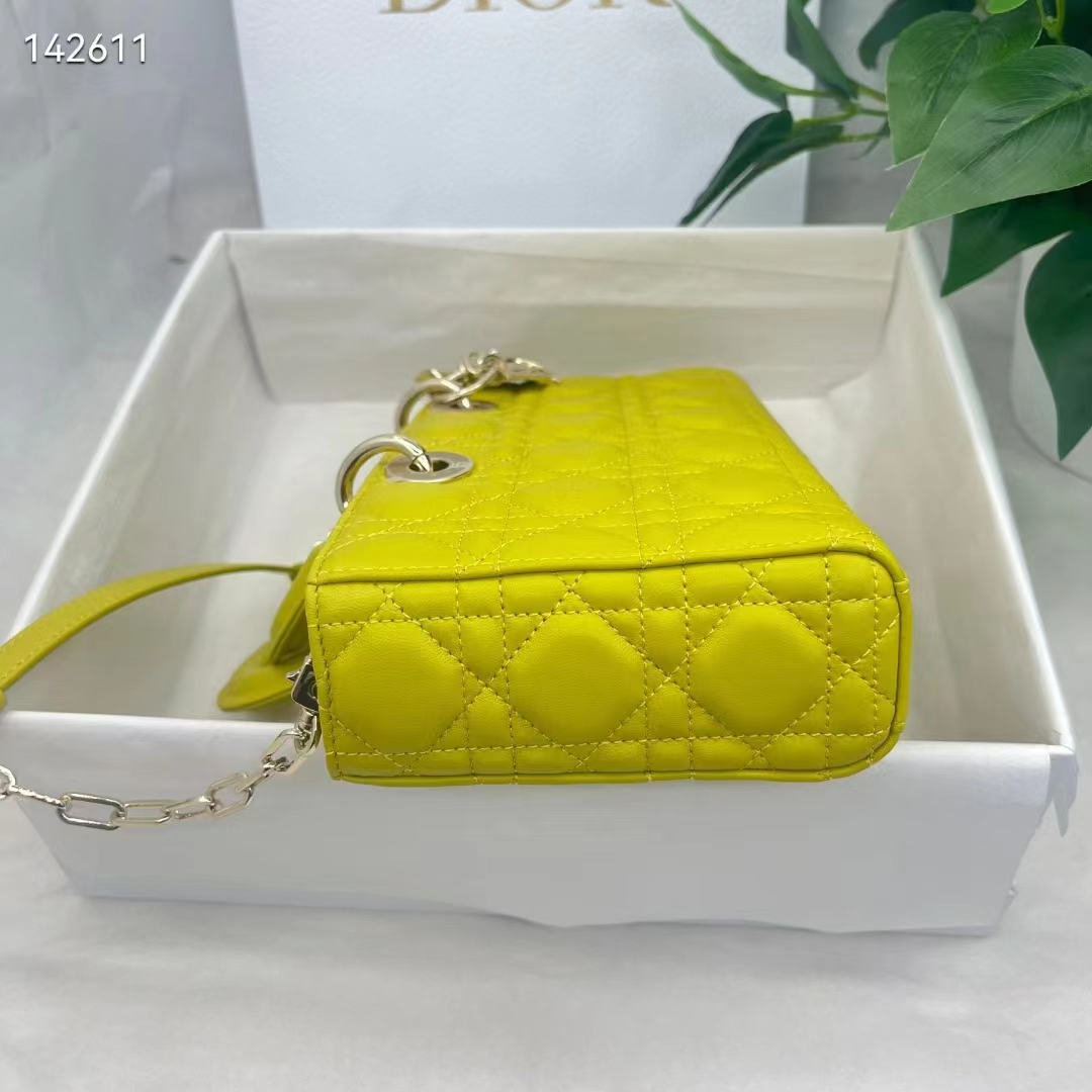 Dior Women CD Medium Lady D-Joy Bag Sage Green Cannage Lambskin