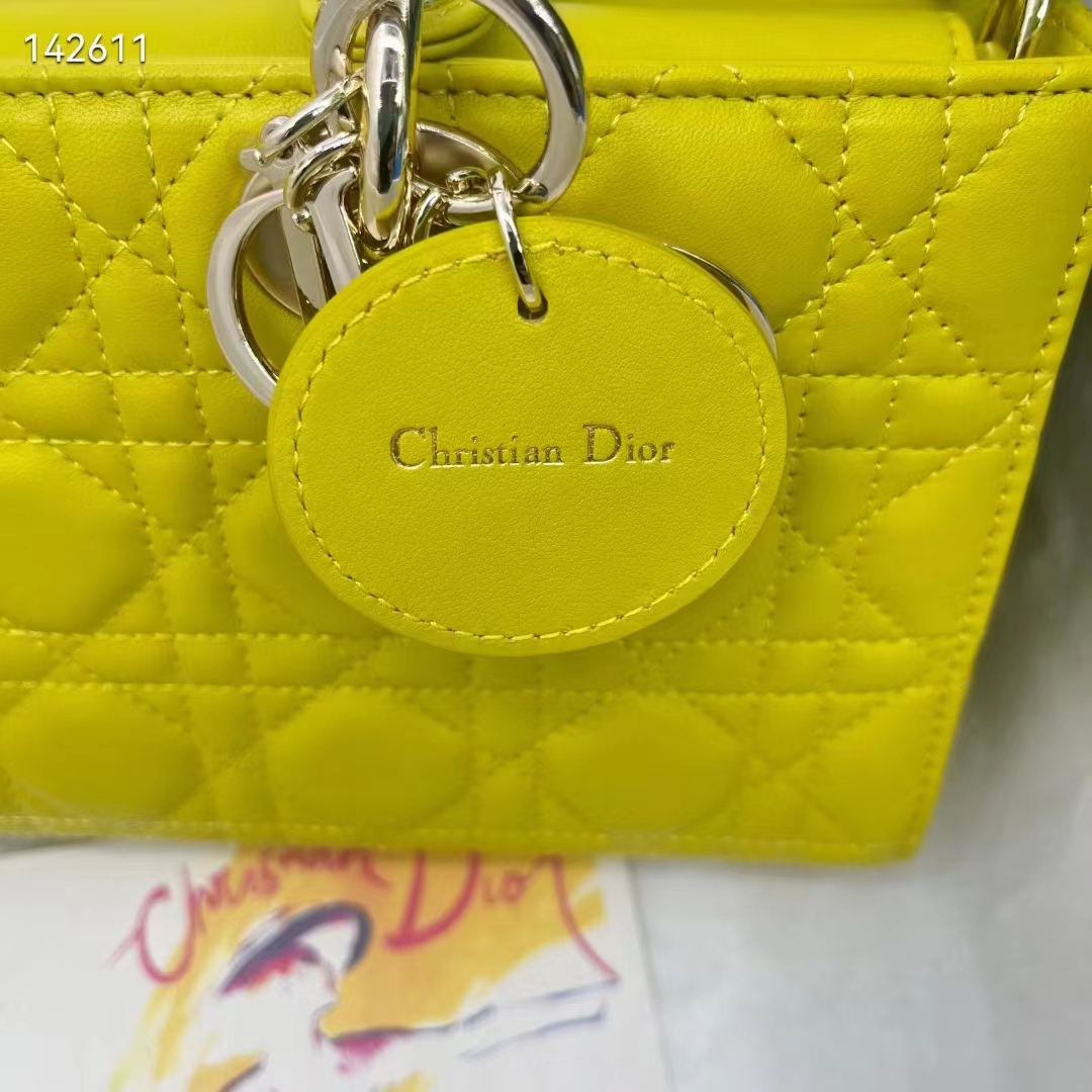 Dior Women CD Medium Lady D-Joy Bag Sage Green Cannage Lambskin