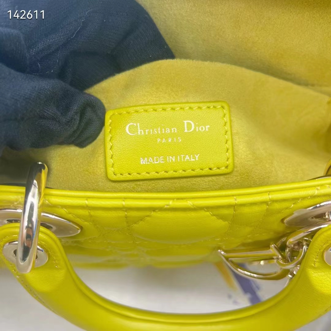 Dior Women CD Medium Lady D-Joy Bag Sage Green Cannage Lambskin