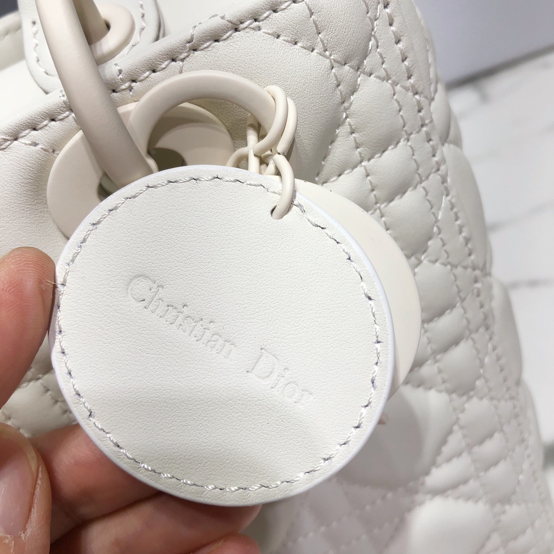 Dior Women CD Medium Lady Dior Bag Latte Cannage Lambskin