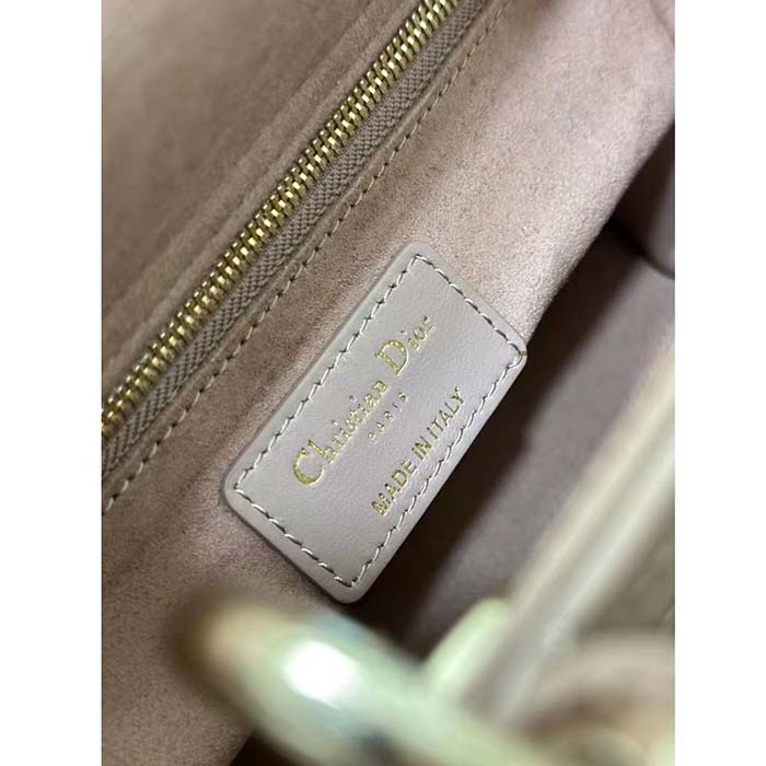 Dior Women CD Small Lady Dior My ABCDior Bag Pink Quilted-Effect Lambskin