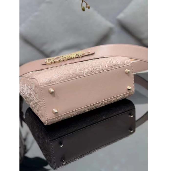 Dior Women CD Small Lady Dior My ABCDior Bag Pink Quilted-Effect Lambskin