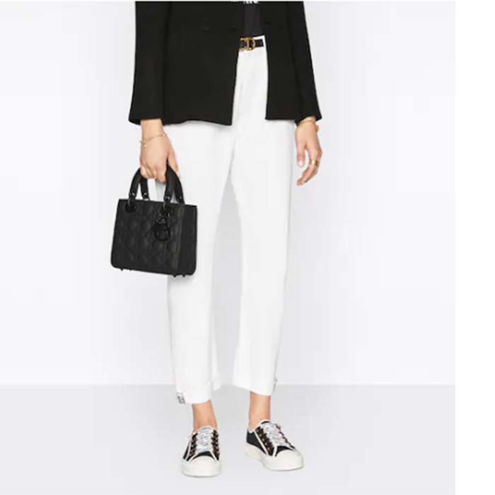 Dior Women Small Lady Dior My Abcdior Bag Black Ultramatte Cannage Calfskin