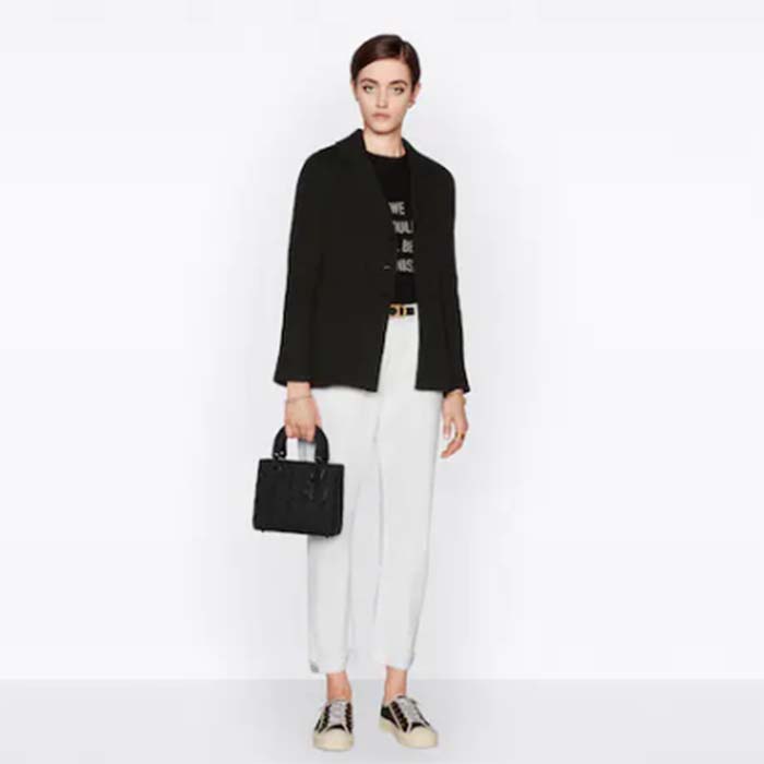 Dior Women Small Lady Dior My Abcdior Bag Black Ultramatte Cannage Calfskin