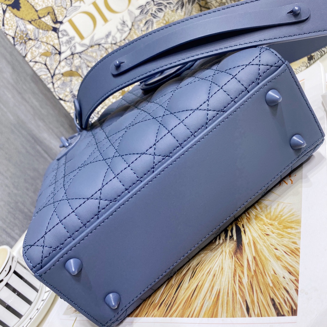 Dior Women Small Lady Dior My Abcdior Bag Royal Blue Cannage Lambskin