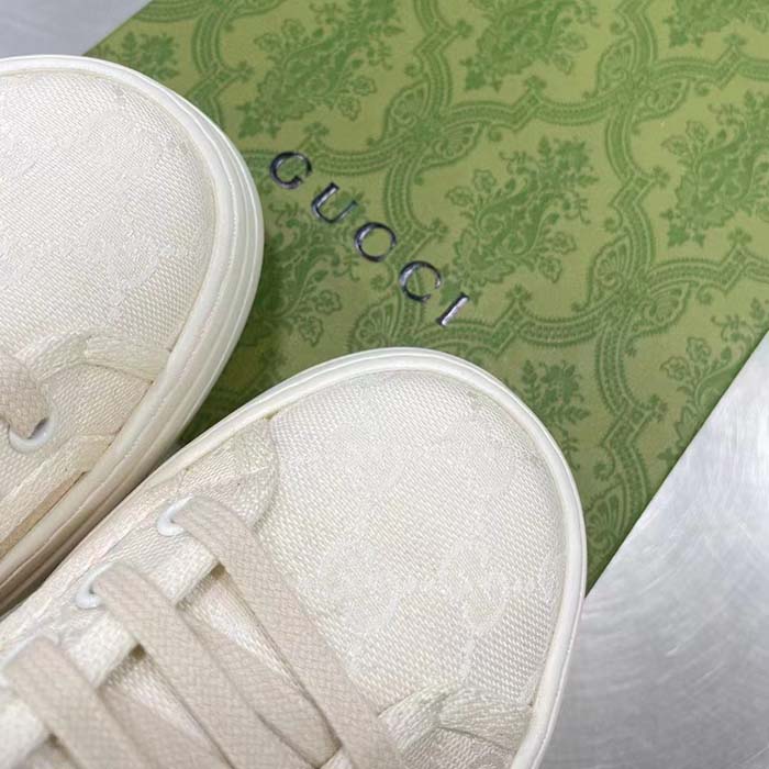 Gucci GG Women’s GG Sneaker White Original Canvas Flat 5 Cm Heel