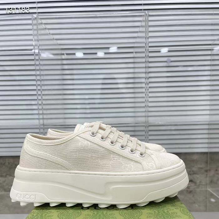 Gucci GG Women’s GG Sneaker White Original Canvas Flat 5 Cm Heel