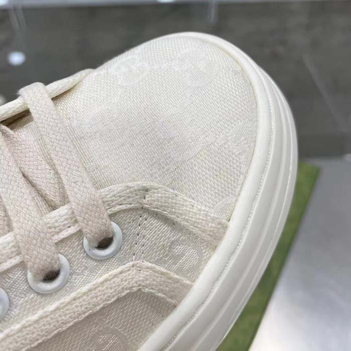 Gucci GG Women’s GG Sneaker White Original Canvas Flat 5 Cm Heel