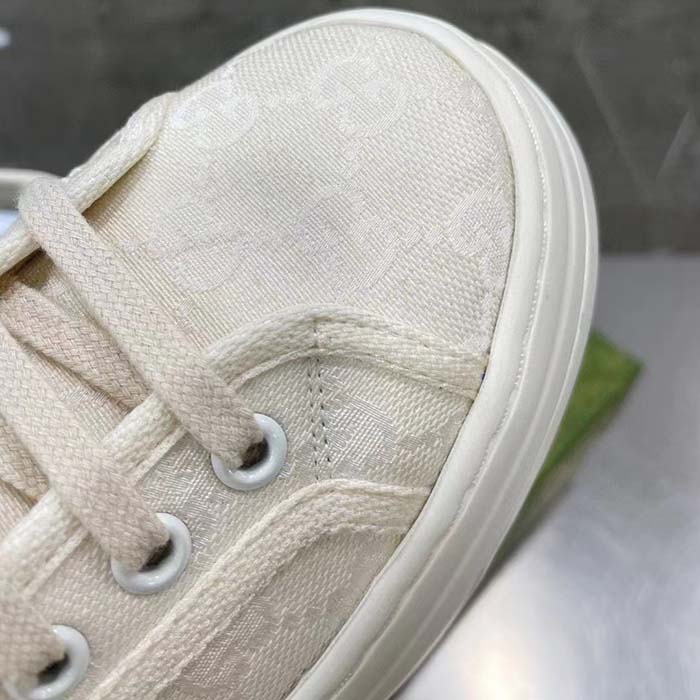 Gucci Unisex GG High Top Sneaker White Original GG Canvas Flat Interlocking G