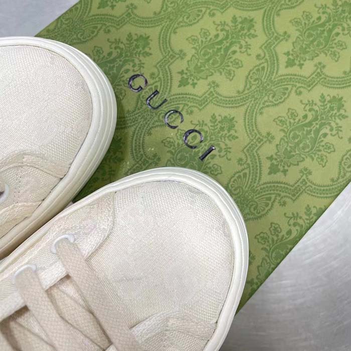 Gucci Unisex GG High Top Sneaker White Original GG Canvas Flat Interlocking G