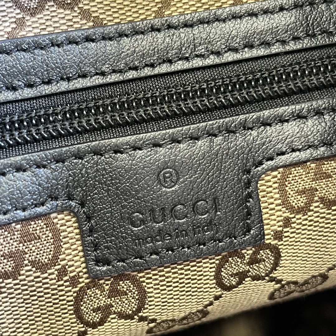 Gucci Unisex GG Backpack Tonal Double G Original GG Canvas Black Leather
