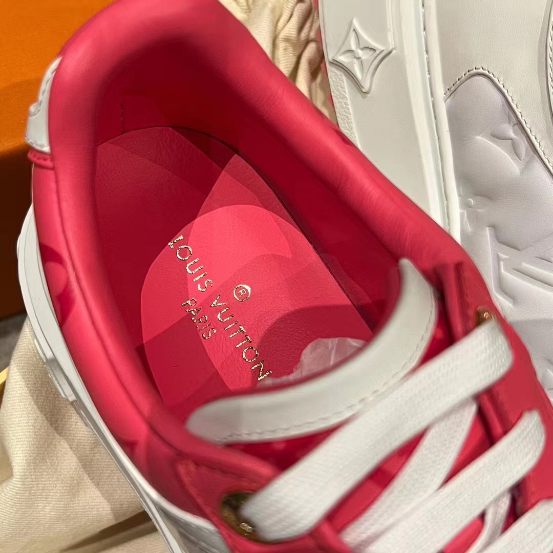 Louis Vuitton Women LV Time Out Sneaker Pink Calf Leather Colored Monogram Flowers