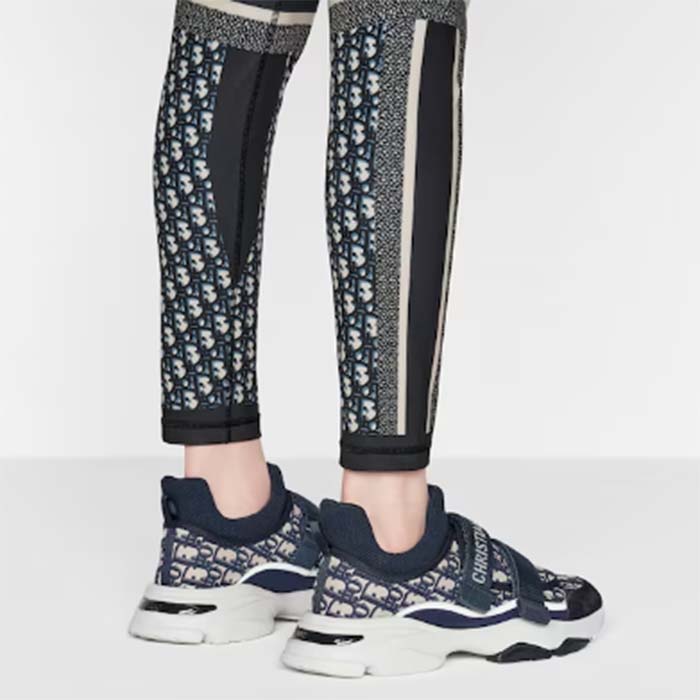 Dior Unisex CD D-Wander Sneaker Deep Blue Dior Oblique Technical Fabric