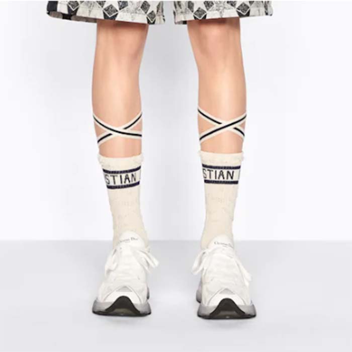 Dior Unisex Shoes Dior Vibe Sneaker White Technical Fabric Mesh Rubber