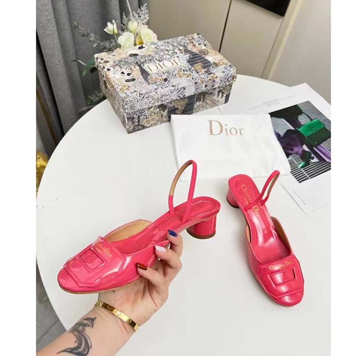 Dior Women CD Day Slingback Pump Indy Pink Patent Calfskin