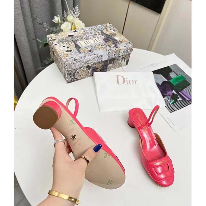 Dior Women CD Day Slingback Pump Indy Pink Patent Calfskin