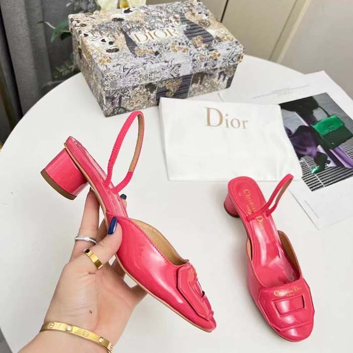 Dior Women CD Day Slingback Pump Indy Pink Patent Calfskin