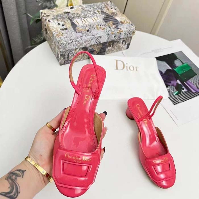 Dior Women CD Day Slingback Pump Indy Pink Patent Calfskin