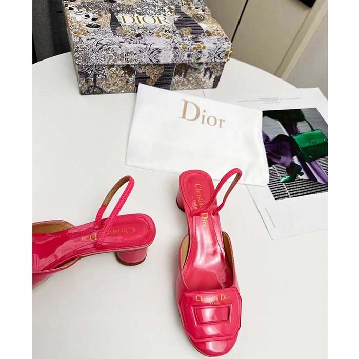 Dior Women CD Day Slingback Pump Indy Pink Patent Calfskin