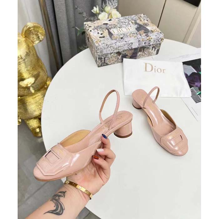 Dior Women CD Day Slingback Pump Nude Patent Calfskin