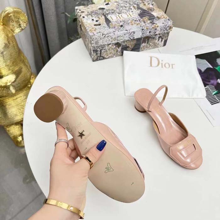 Dior Women CD Day Slingback Pump Nude Patent Calfskin