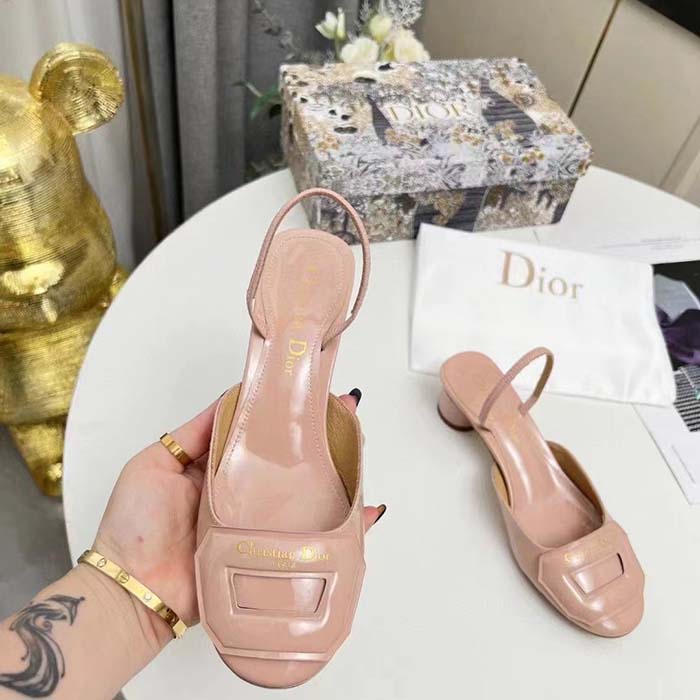 Dior Women CD Day Slingback Pump Nude Patent Calfskin