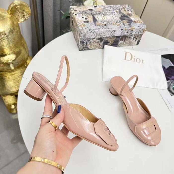 Dior Women CD Day Slingback Pump Nude Patent Calfskin