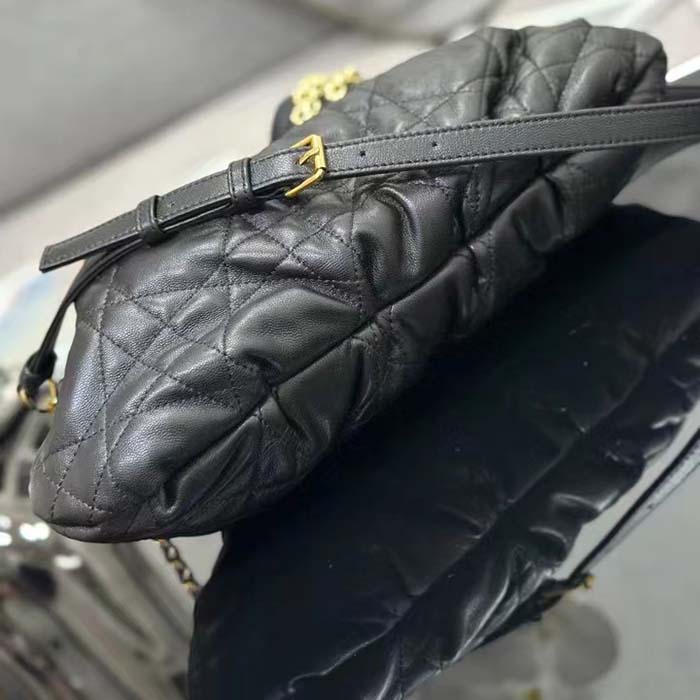 Dior Women CD Medium Ammi Bag Black Supple Macrocannage Lambskin