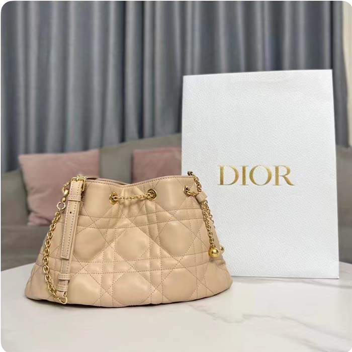 Dior Women CD Medium Ammi Bag Sand Pink Supple Macrocannage Lambskin