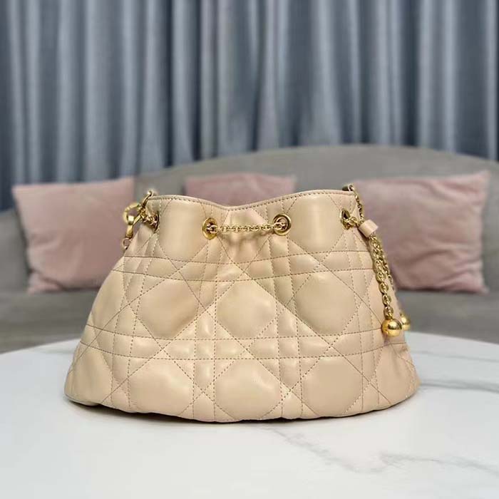Dior Women CD Medium Ammi Bag Sand Pink Supple Macrocannage Lambskin