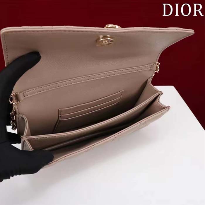 Dior Women CD Miss Dior Mini Bag Caramel Beige Cannage Lambskin