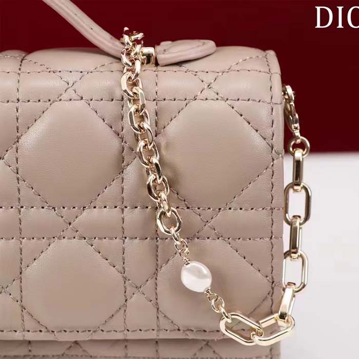Dior Women CD Miss Dior Mini Bag Caramel Beige Cannage Lambskin